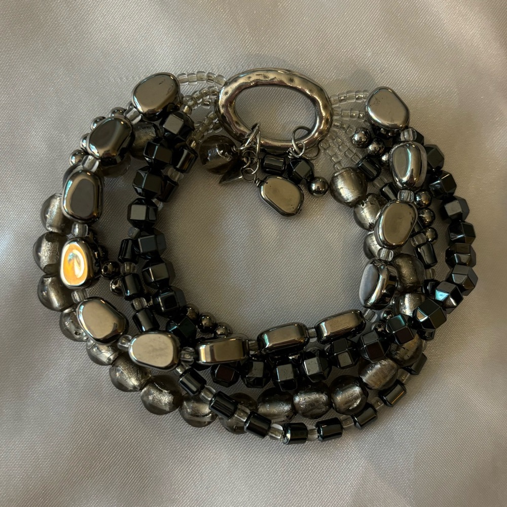 Silpada Hematite & Sterling Silver Bracelet